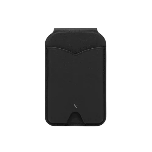 MagSafe 純色轉軸鏡子支架皮革卡套三合一