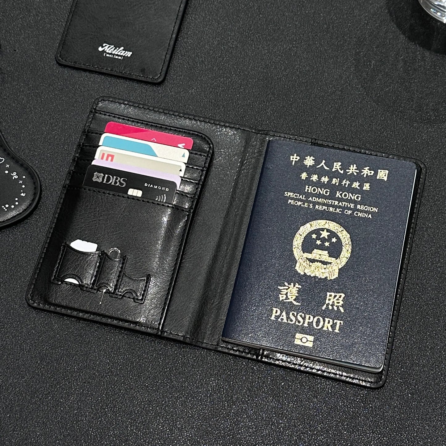 純色超細纖維皮革護照套