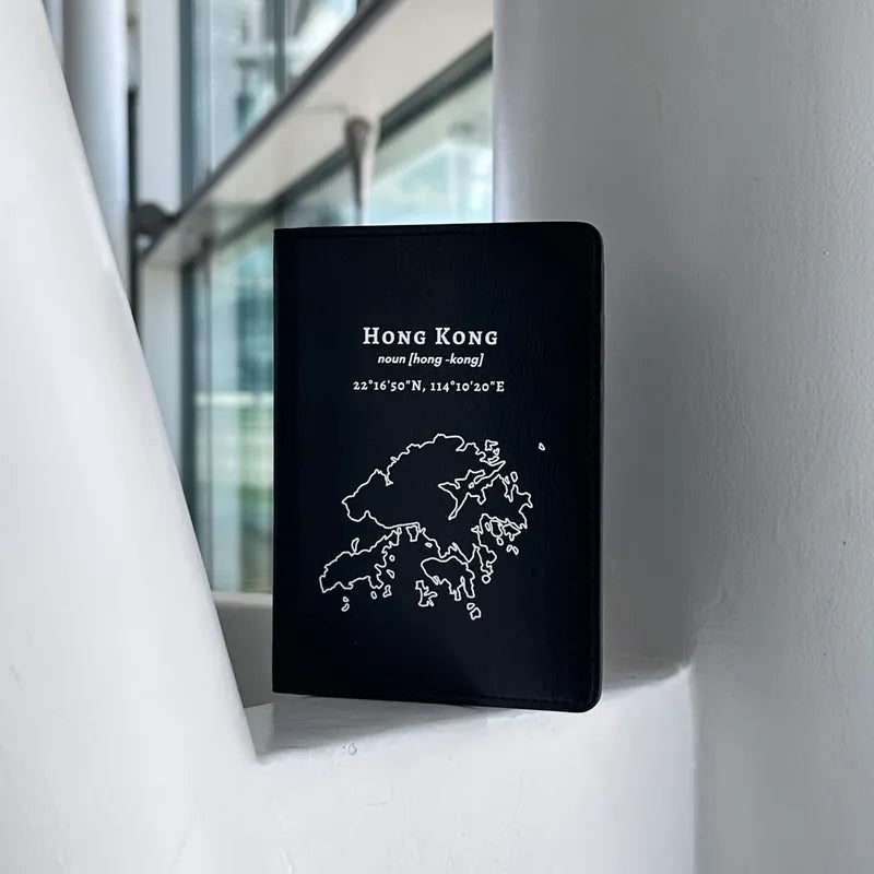 【微瑕疵品】Hong Kong 手繪地圖系列 超細纖維皮革護照套