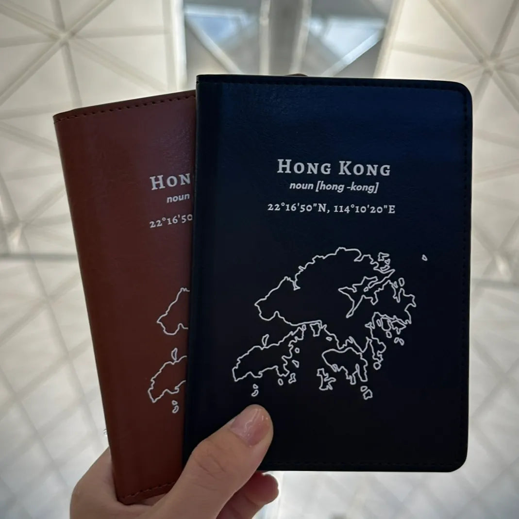 【微瑕疵品】Hong Kong 手繪地圖系列 超細纖維皮革護照套