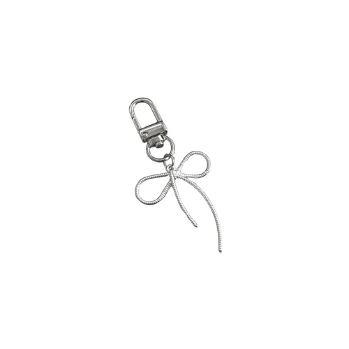 銀色長短蝴蝶結鎖匙扣/AirPods 掛飾