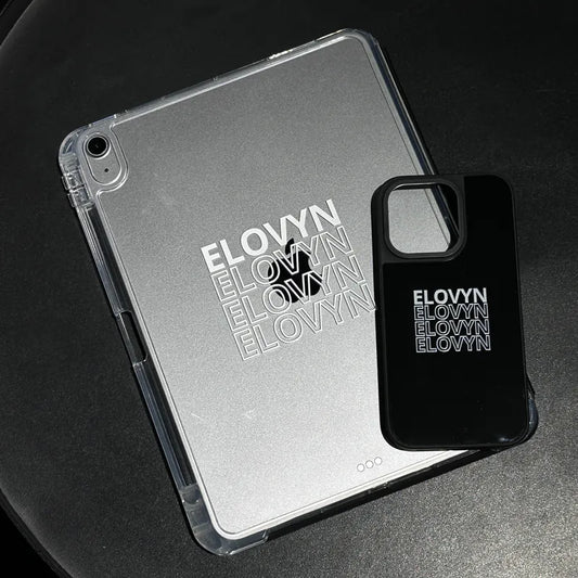 【導軌式可拆蓋】疊字名字訂製｜不發黃背板iPad 保護套