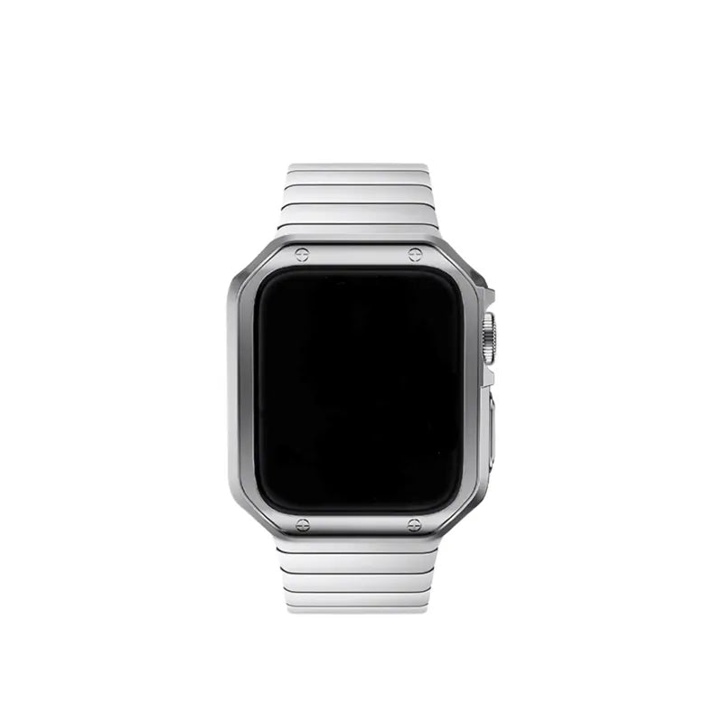 一體式錶殼連錶帶｜不鏽鋼方型蝴蝶扣Apple Watch 錶帶