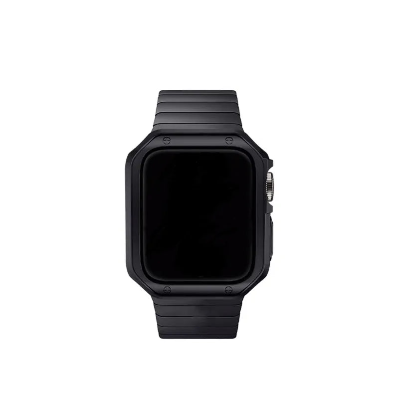 一體式錶殼連錶帶｜不鏽鋼方型蝴蝶扣Apple Watch 錶帶