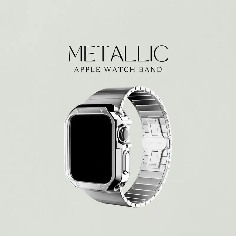 一體式錶殼連錶帶｜不鏽鋼方型蝴蝶扣Apple Watch 錶帶