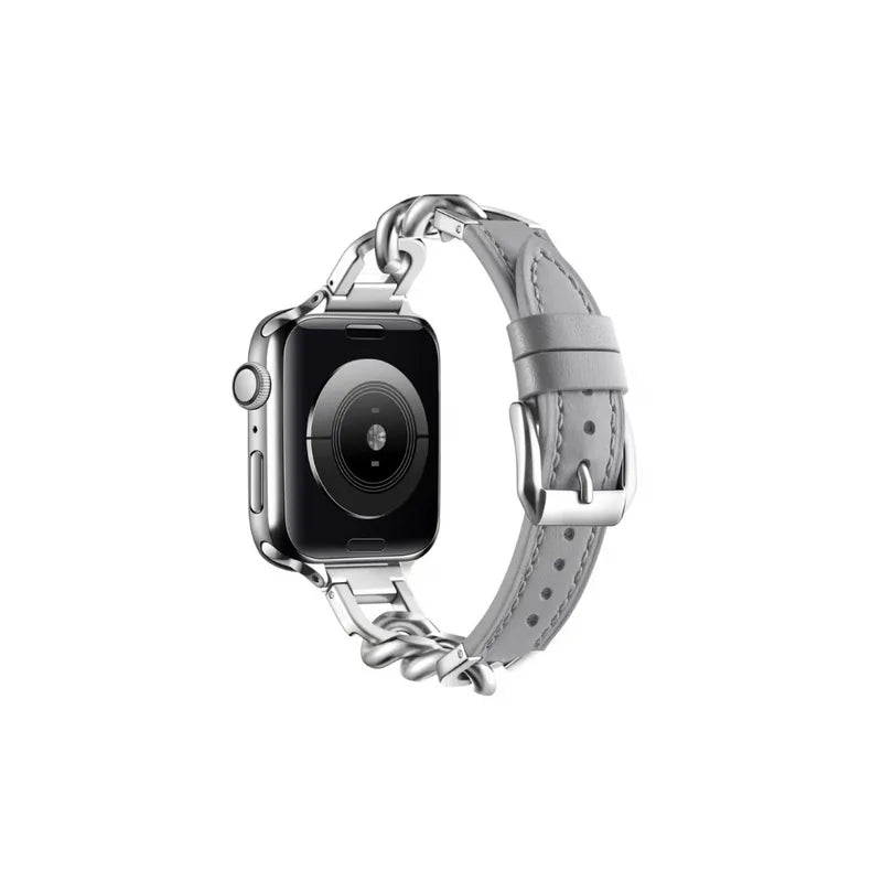古巴鏈拼接真皮Apple Watch 錶帶