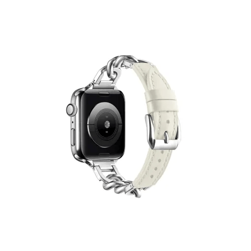 古巴鏈拼接真皮Apple Watch 錶帶