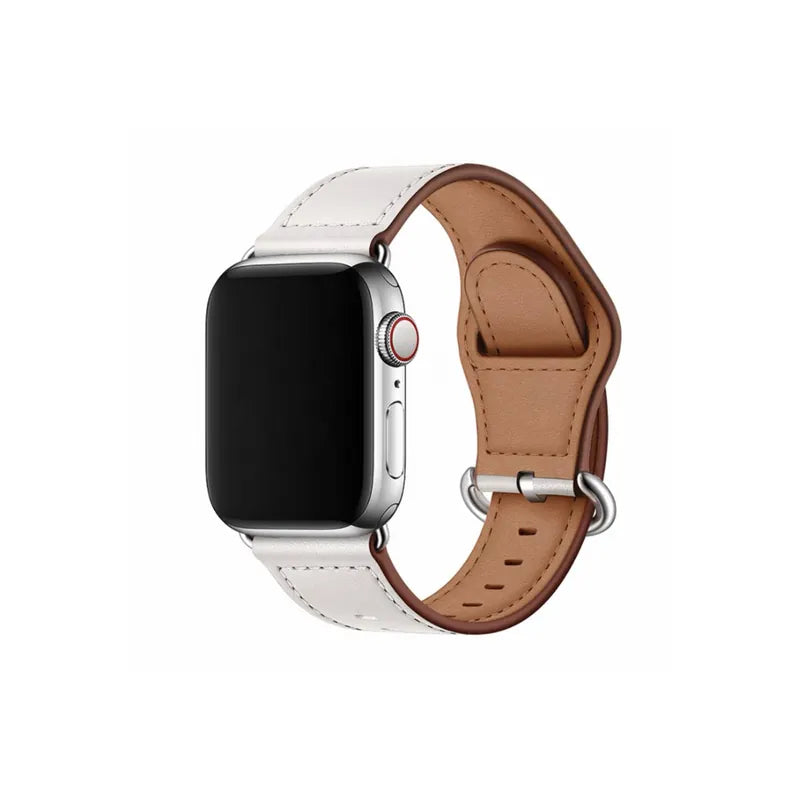 柔軟親膚真牛皮Apple Watch 蝴蝶扣錶帶