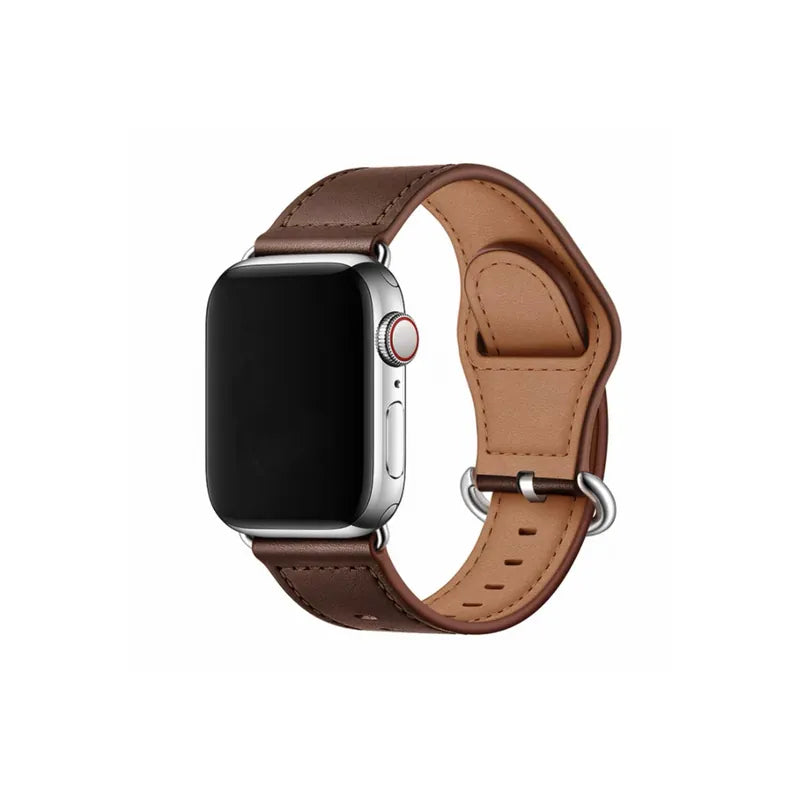 柔軟親膚真牛皮Apple Watch 蝴蝶扣錶帶