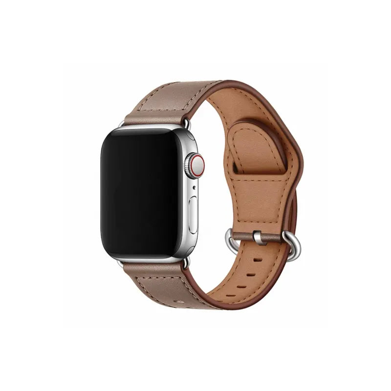 柔軟親膚真牛皮Apple Watch 蝴蝶扣錶帶