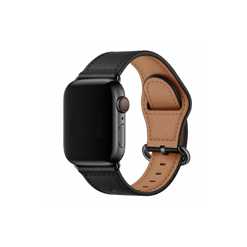 柔軟親膚真牛皮Apple Watch 蝴蝶扣錶帶