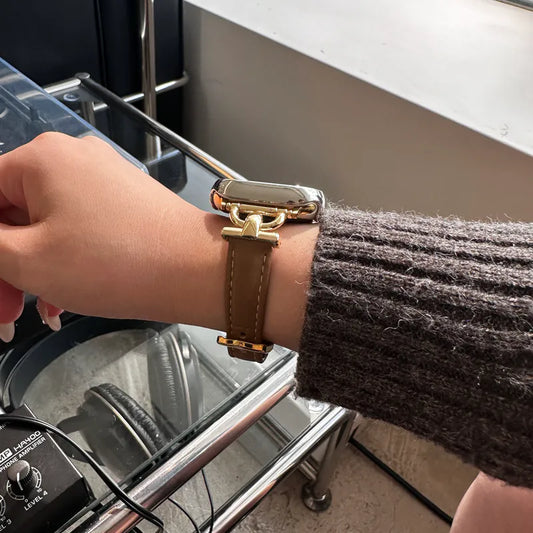 經典真皮金扣鈎接扣Apple Watch 錶帶
