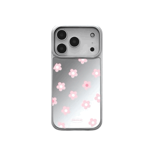 Simple Daisy｜銀色電鍍框鏡面手機保護殼