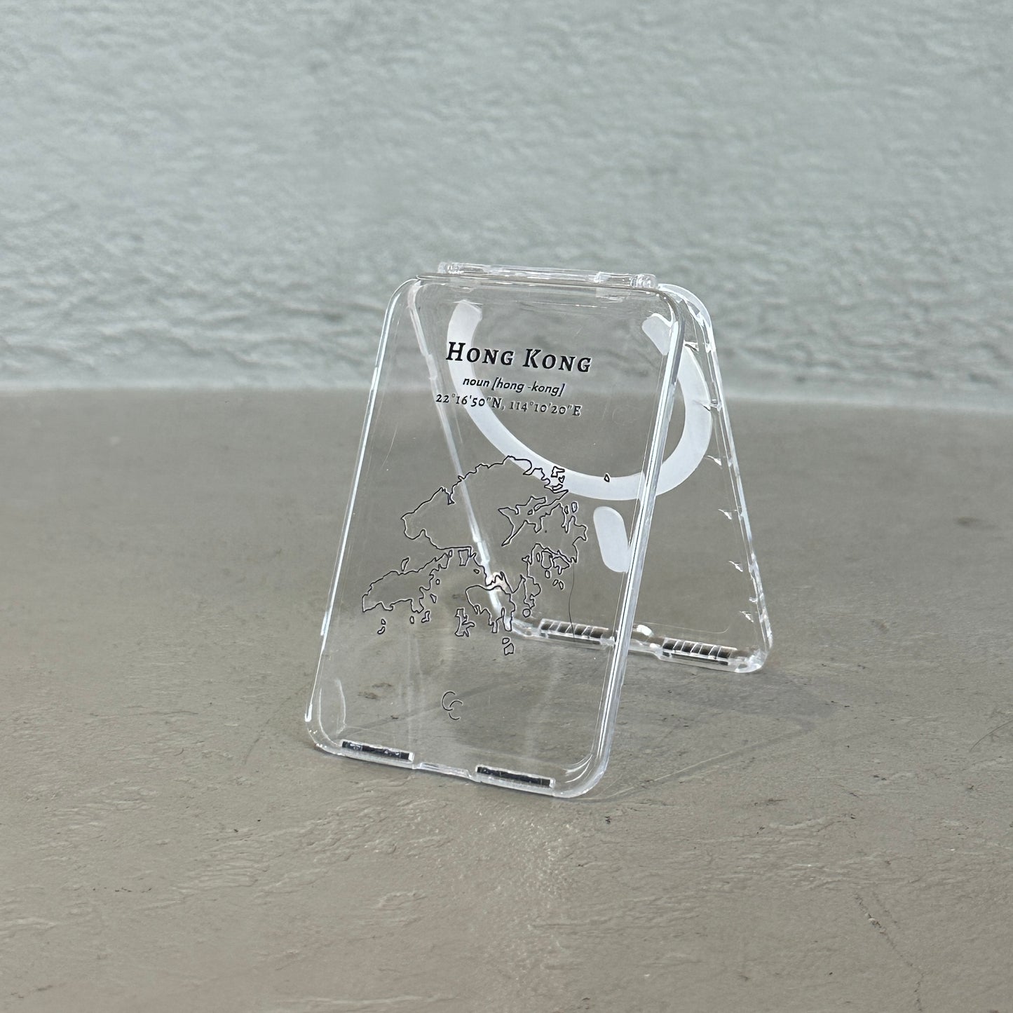 【Hong Kong 手繪地圖系列】超輕透不發黃MagSafe 卡夾支架二合一