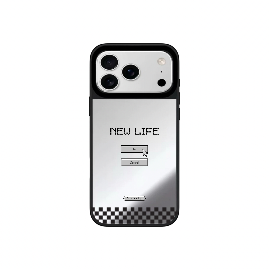 New Life｜升級黑框防撞鏡面手機保護殼