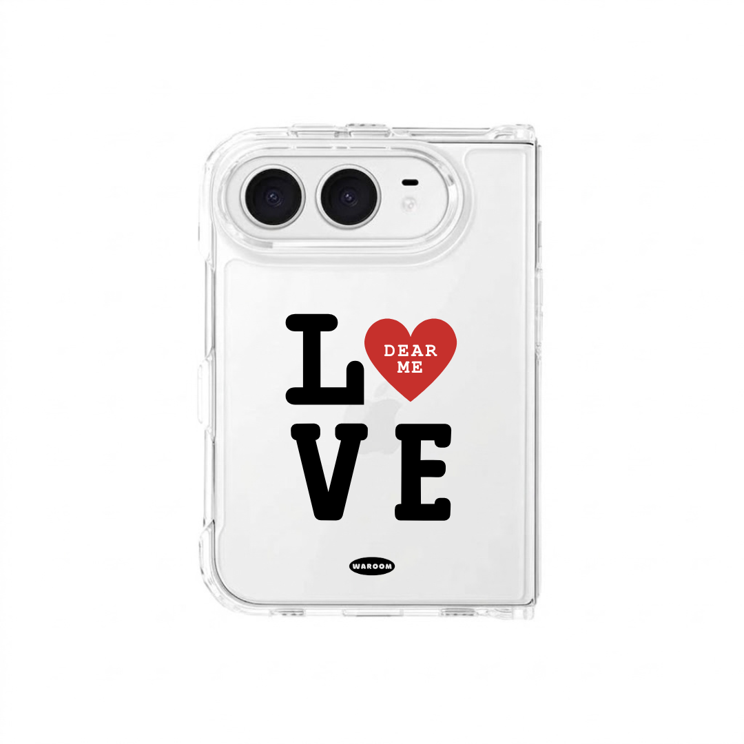 L O V E｜全透明不發黃背板防摔手機保護殼