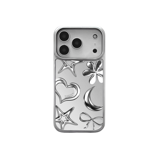 Metal World｜銀色電鍍框鏡面手機保護殼